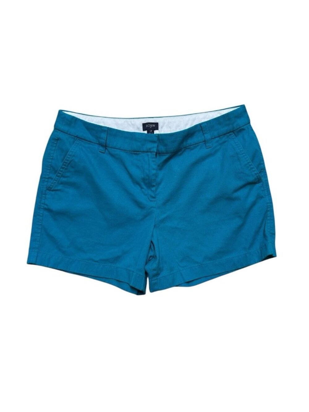 J.Crew Teal Chino Shorts Womens Size 12 Mid Rise Cotton Summer Casual